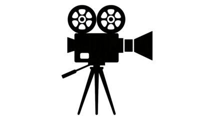 Vintage film camera silhouette for cinematic creation and storytelling