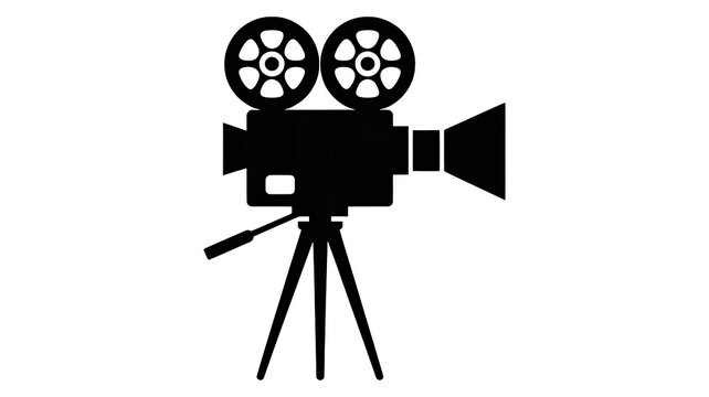 Vintage film camera silhouette for cinematic creation and storytelling