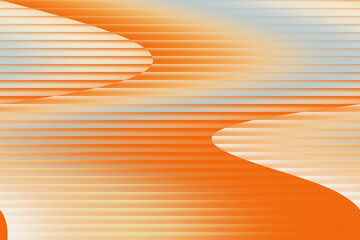 Illustration of abstract orange and white gradient background with curved lines pattern