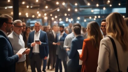 Business Networking Event: Capturing the energy of a bustling networking event.