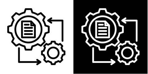 Data Processing  Icon Set White Style Collection
