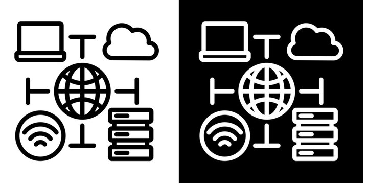 Infrastructure  Icon Set White Style Collection
