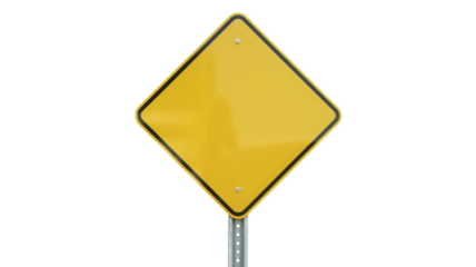 Blank yellow diamond road sign ready for custom message