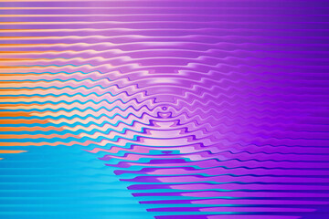 Illustration of abstract purple and blue gradient background with wavy lines and ripple effect