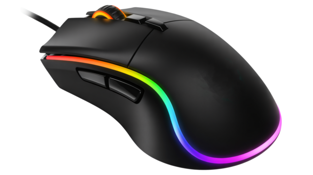 Dynamic gaming mouse with vibrant RGB lighting for ultimate performance
