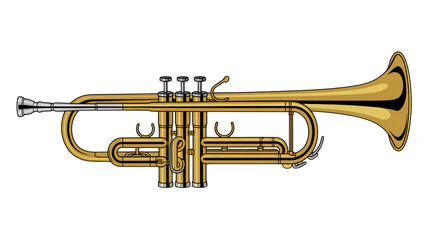 Obraz premium Golden trumpet musical instrument jazz brass melody sound performance