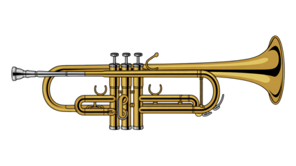 Golden trumpet musical instrument jazz brass melody sound performance