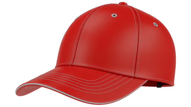 Vibrant red baseball cap, modern accessory for style and sun protection