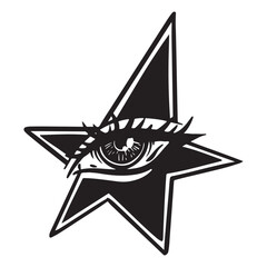 Eye of Providence in the star. Vector illustration for your design.