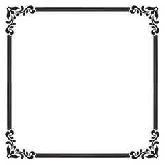 Border frame line deco vector label simple line corner design art deco