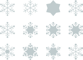 decorative snowflake designs, festive holiday elements, seasonal silhouette pack, abstract snowflake shapes, minimal snowflake illustration collection
