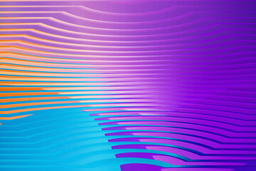 Illustration of colorful abstract background with wavy lines in purple, blue and orange tone