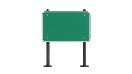 Blank green road sign ready for custom text and directions