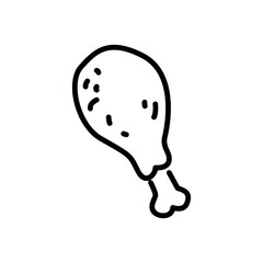 fried chicken icon vector, line style icon