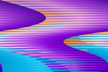 Illustration of abstract background with colorful wavy lines in purple, blue and orange color