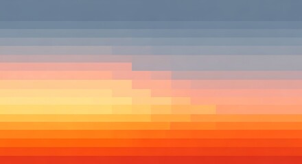 Abstract Pixelated Sunset Gradient Background image photo