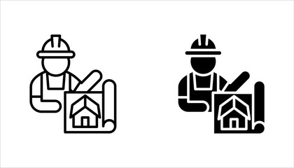 Architect icon set. Simple architect icon for social media, app, and web design vector illustration on white background