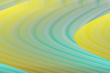 Illustration of abstract wavy background with smooth curves and a gradient of yellow and teal