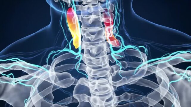 Parathyroid Glands Animation Human Anatomy Neck Bones and Blood Vessels