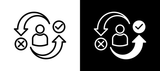 Decision Making whiteblack icon