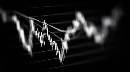 Financial chart with fluctuating lines capturing volatility, uncertainty, and real world market dynamics across cycles.
