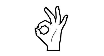Obraz premium Expressive hand gesture conveying agreement or positive affirmation in simple linework
