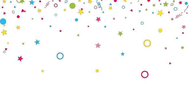 Festive background with colorful confetti for birthdays and celebrations with happy atmosphere