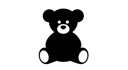 Vector black teddy bear clip art cute toy illustration download