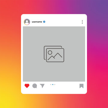 Instagram Carousel Post Template Mockup - Multiple Image Social Media Interface Vector