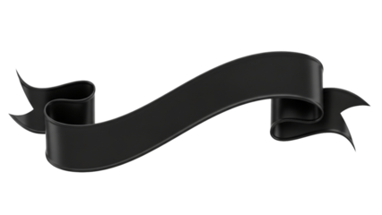 Black curved ribbon banner for luxury design themes