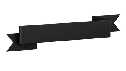 Flat black ribbon banner for minimal elegant design