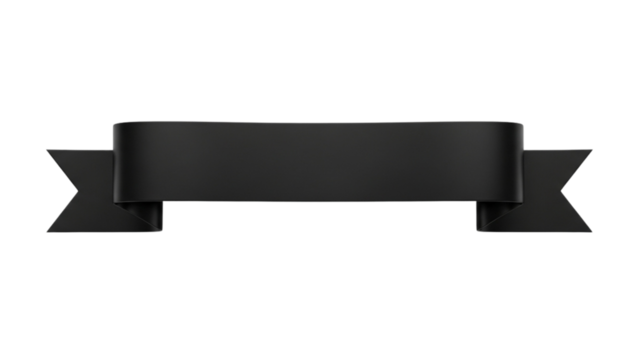 Minimal black banner ribbon isolated for modern layout - Powered by Adobe