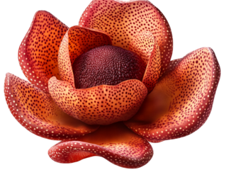  Close-up of Rafflesia Arnoldii Giant Flower with Spotted Petals Isolated PNG