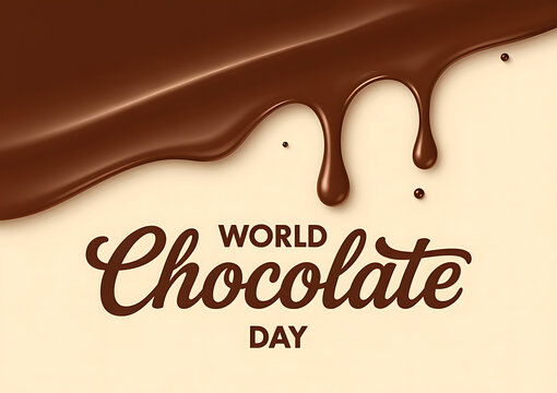 Deliciously rich dark chocolate drizzle celebrates world chocolate day with sweet typography - Powered by Adobe