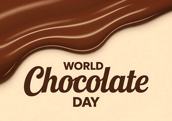 Delicious melted chocolate dripping down for world chocolate day celebration
