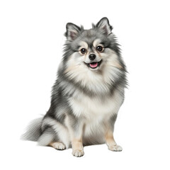Obraz premium A captivating studio portrait of a charming Pomeranian, showcasing the unique traits of this delightful dog species and breed, a picture perfect representation