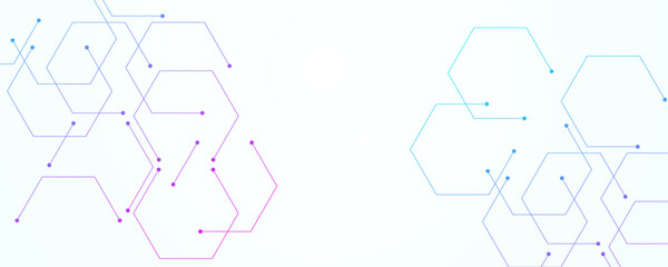 Technology hexagonal banner design. Abstract white background with hexagon pattern