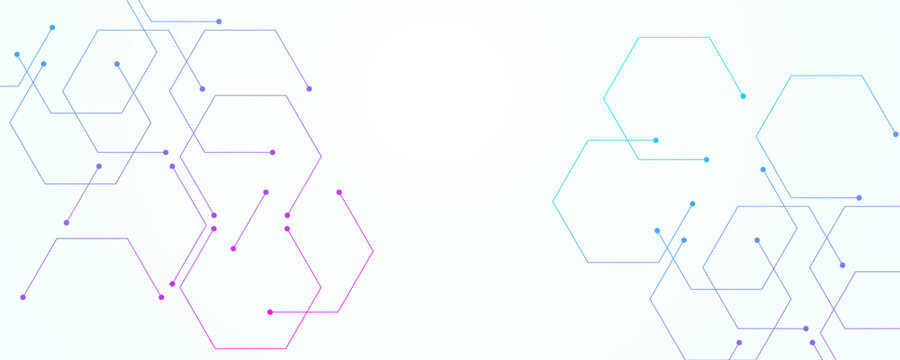 Technology hexagonal banner design. Abstract white background with hexagon pattern
