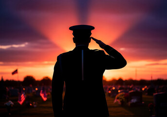 Veterans Day or Remembrance Day Tribute at a Cemetery