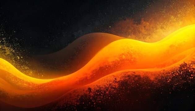Abstract glowing curves of fire and light on a dark starry background - Powered by Adobe