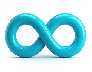 Turquoise figure eight, infinity loop, soft shadows
