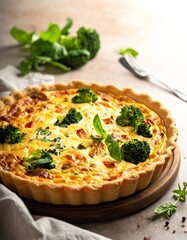 Delicious Broccoli and Tomato Quiche with Golden Crust