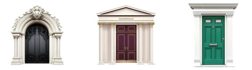 Naklejka premium Elegant doors isolated on transparent background 