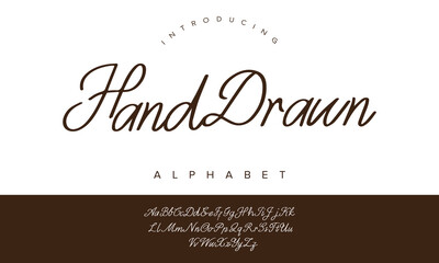Hand Drawn alphabet font inspired by organic handwriting, ideal for creative branding, packaging, and artistic typography projects