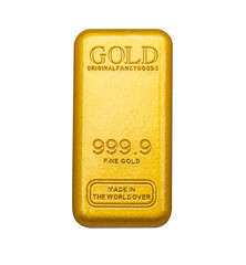gold bar isolated on white