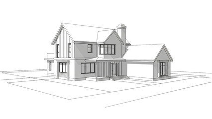 Architectural Blueprint of a House with Lines and Clean Design