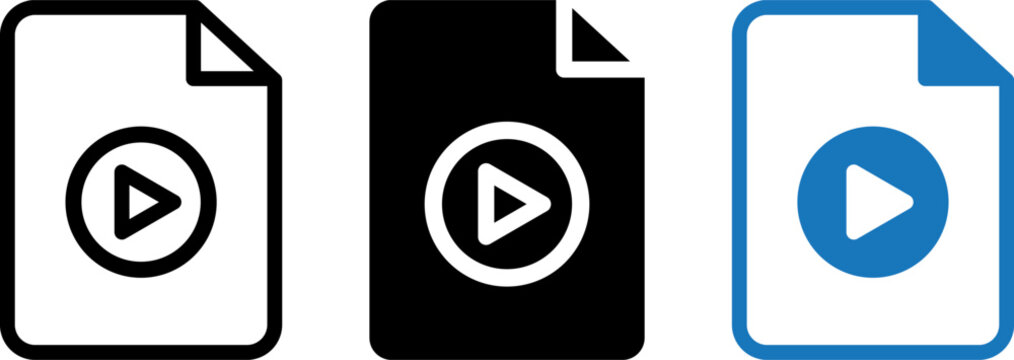 Video file icons in three styles