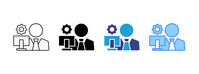 Administrator  icon set multiple style collection