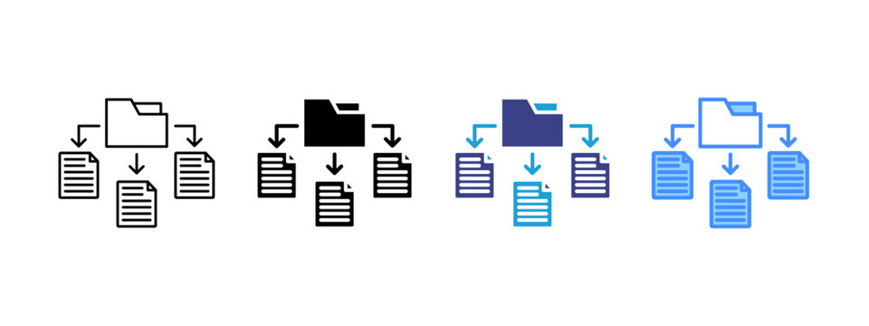 Data Collecting icon set multiple style collection