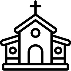 church icon illustration design with outline